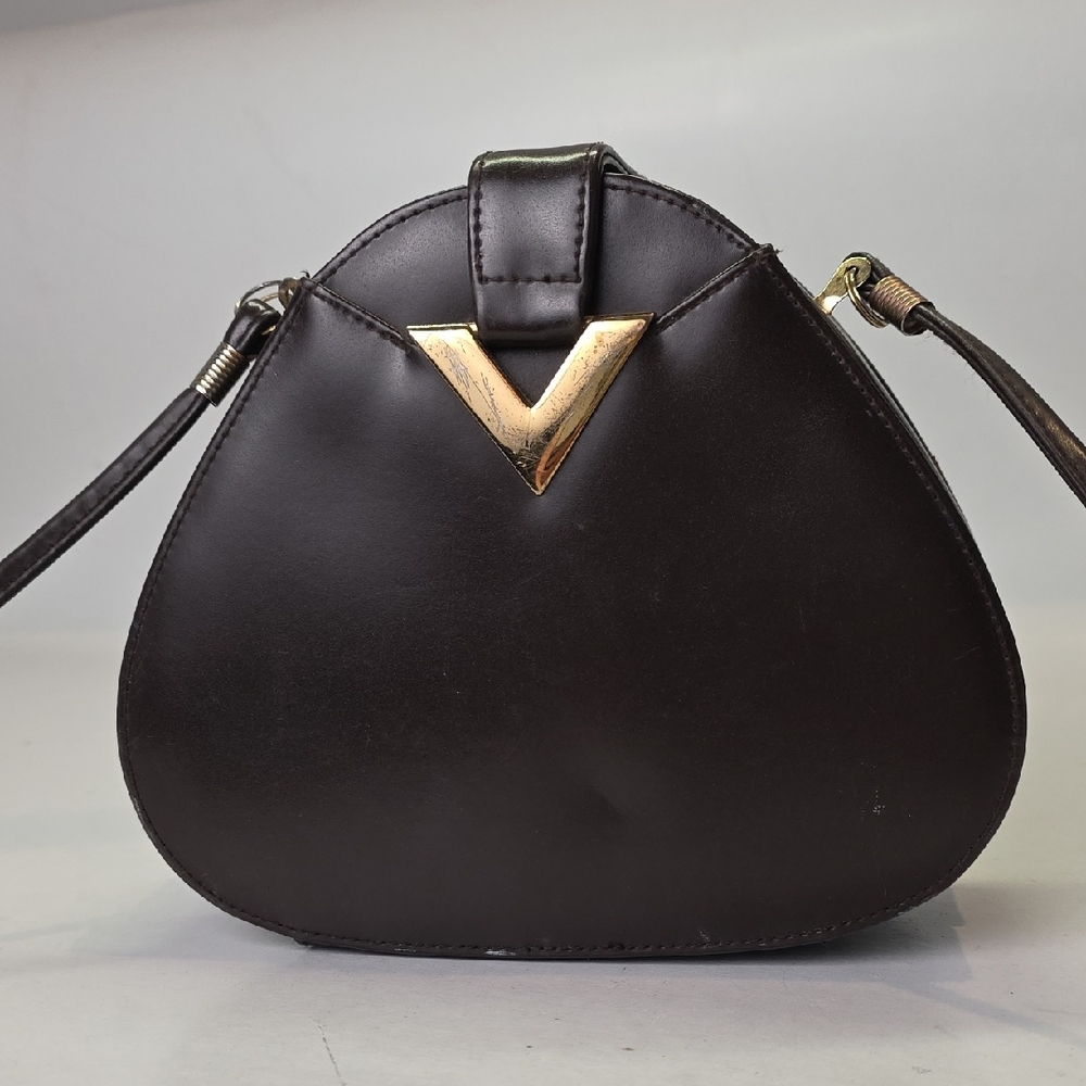 Vintage Lord and Taylor Elegant Brown Crossbody Shoulder Bag Faux Leather Purse
